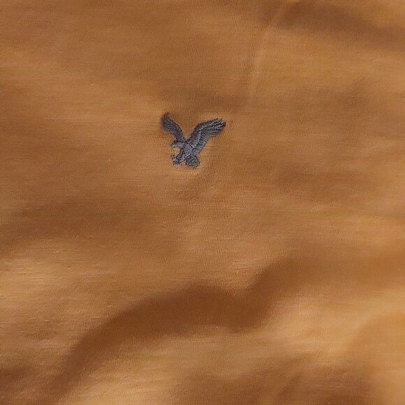 American Eagle Short Sleeve Orange V-Neck - Picture 2 of 3